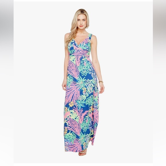 Lilly Pulitzer Sloane Maxi Dress in Indigo All a Glow Print. NWT Size XL - Picture 4 of 11
